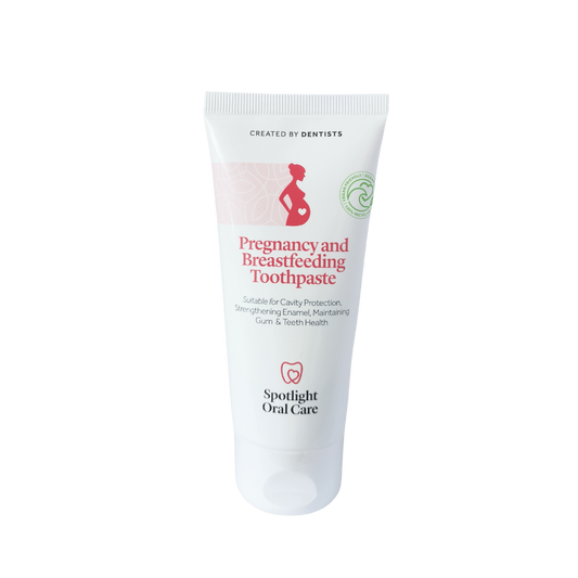 Spotlight Oral Care, Pregnancy & Breastfeeding Toothpaste, toxin-free, safe for mum and baby, protects against cavities and strengthens enamel, maintains gum and teeth health, can be used on inflamed, bleeding and sore gums, vegan