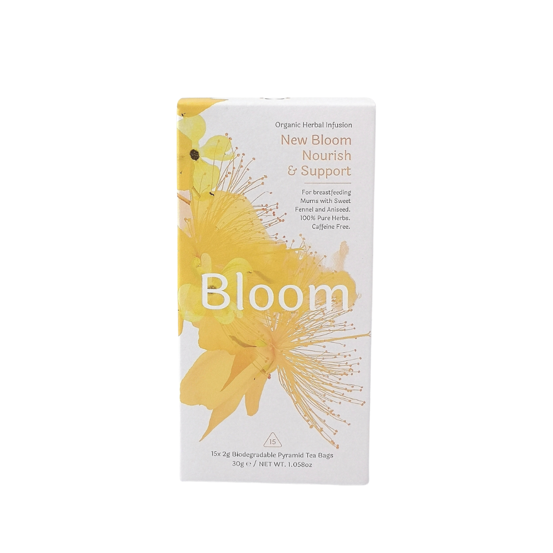 Solaris New Bloom certified Organic Tea, Fennel Seed, Aniseed, Shatavari Root, Milk Thistle, Fenugreek, for breastfeeding mums, Supports breast milk production, healthy lactation and a calm mind. Soothing for tummy upsets and colic