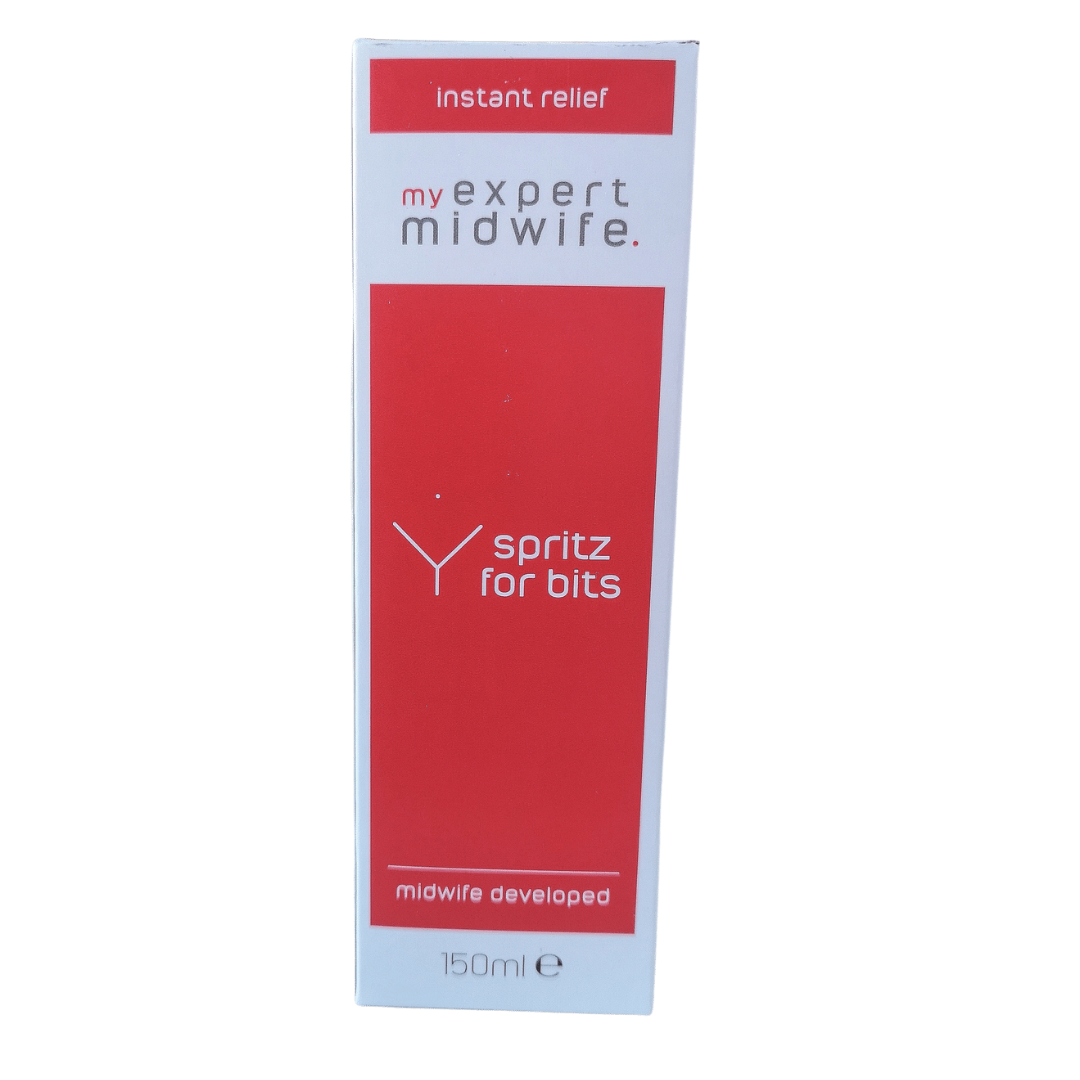 My Expert Midwife Spritz for Bits, perineal spray, eases discomfort caused by haemorrhoids/piles, vaginal birth, hospital bag essentials, Witch Hazel, Tee Tree Leaf Oil, Lavender Oil,